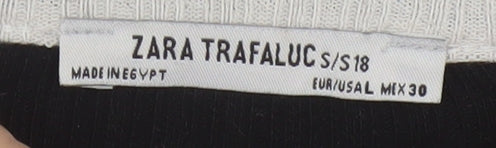 Zara Trafaluc Womens Black Long Sleeve Basic Stretch Top Size 10