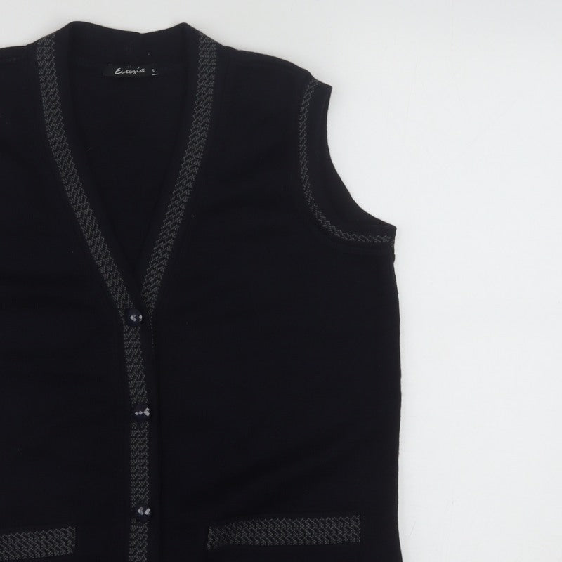 Additional view of Eutuxia Men's Black Sleeveless Knit Vest Jumper S Classic