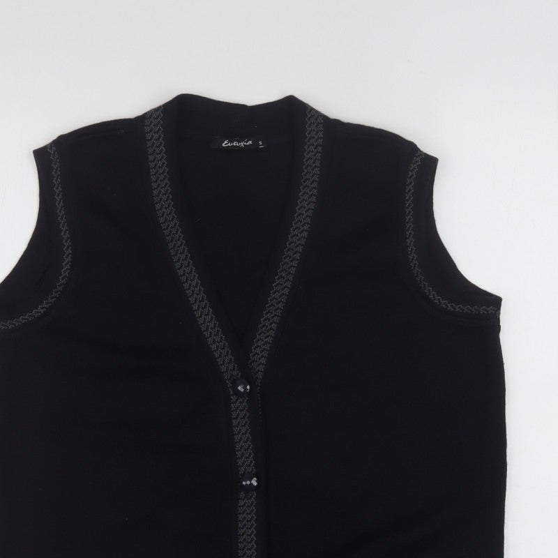 Additional view of Eutuxia Men's Black Sleeveless Knit Vest Jumper S Classic