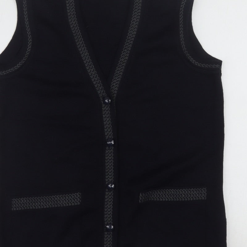 Additional view of Eutuxia Men's Black Sleeveless Knit Vest Jumper S Classic