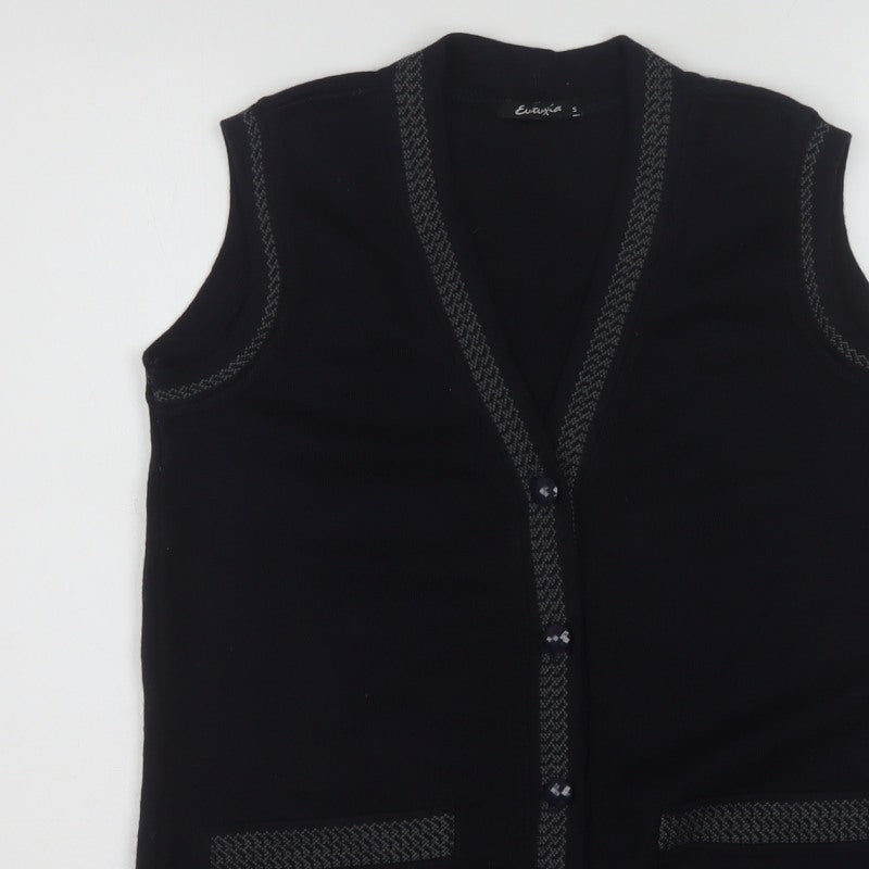 Additional view of Eutuxia Men's Black Sleeveless Knit Vest Jumper S Classic