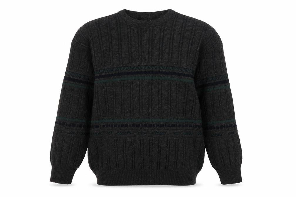 Rapp Knitwear Men's Grey Wool Blend Cable Pullover Jumper L