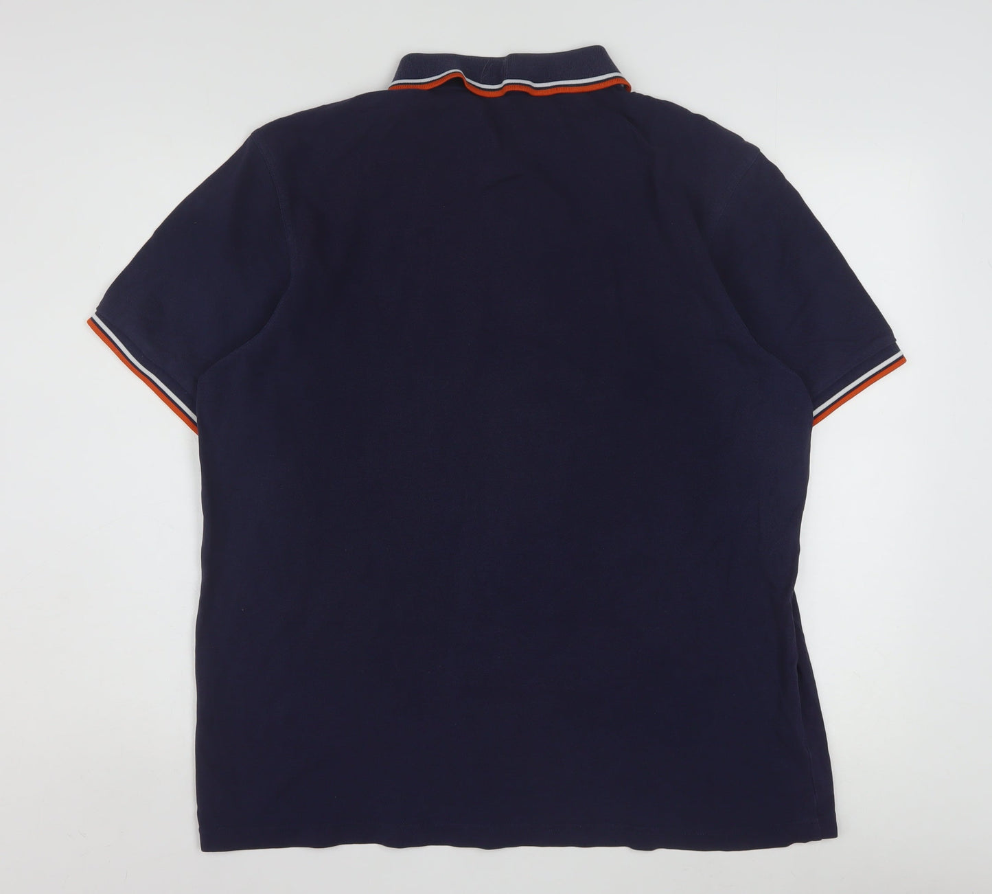 Fred Perry Men's Navy Blue XL Polo Shirt with Tipped Collar