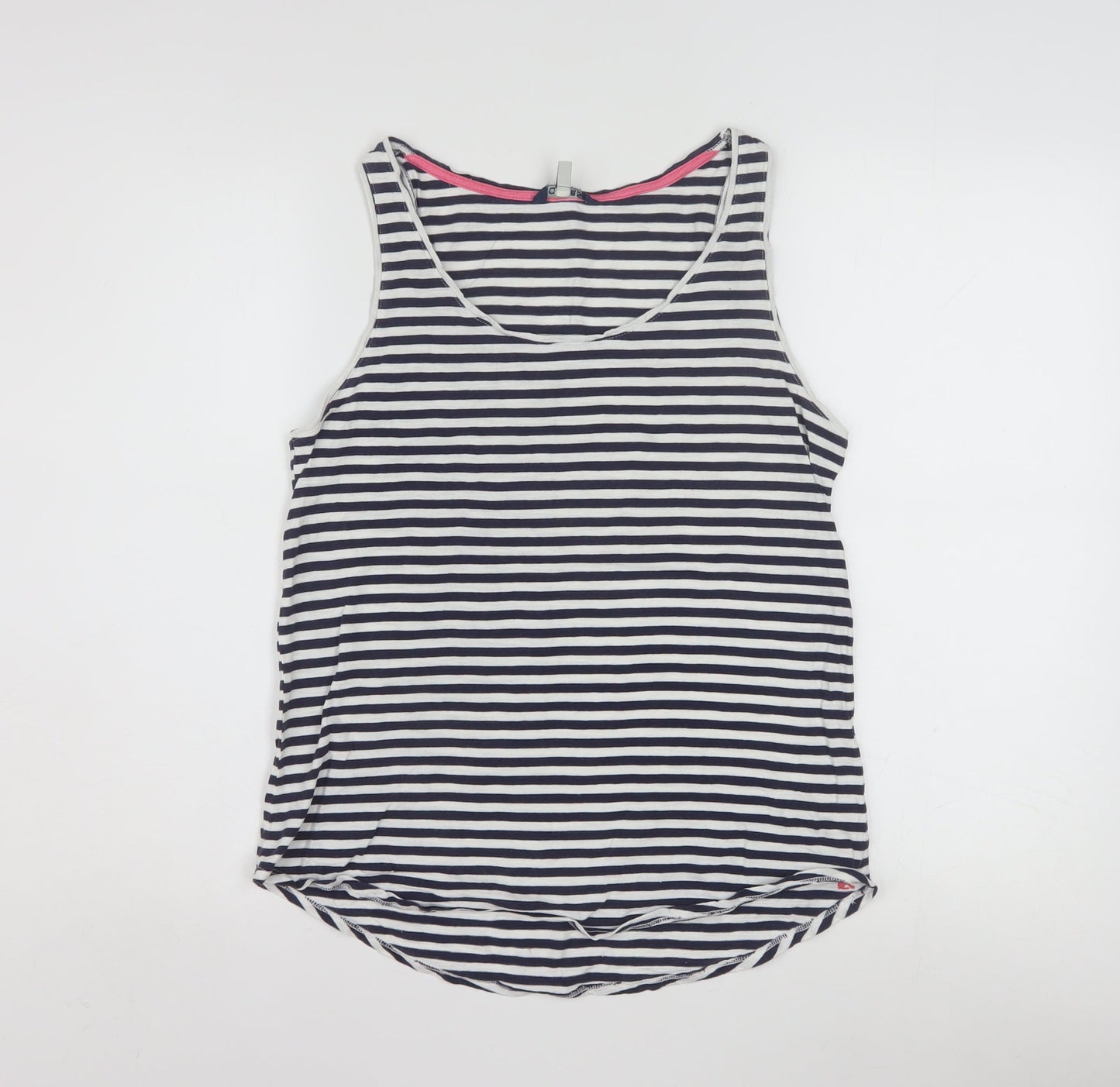 Joules Womens Blue White Striped Sleeveless Cotton Tank Top Size 12
