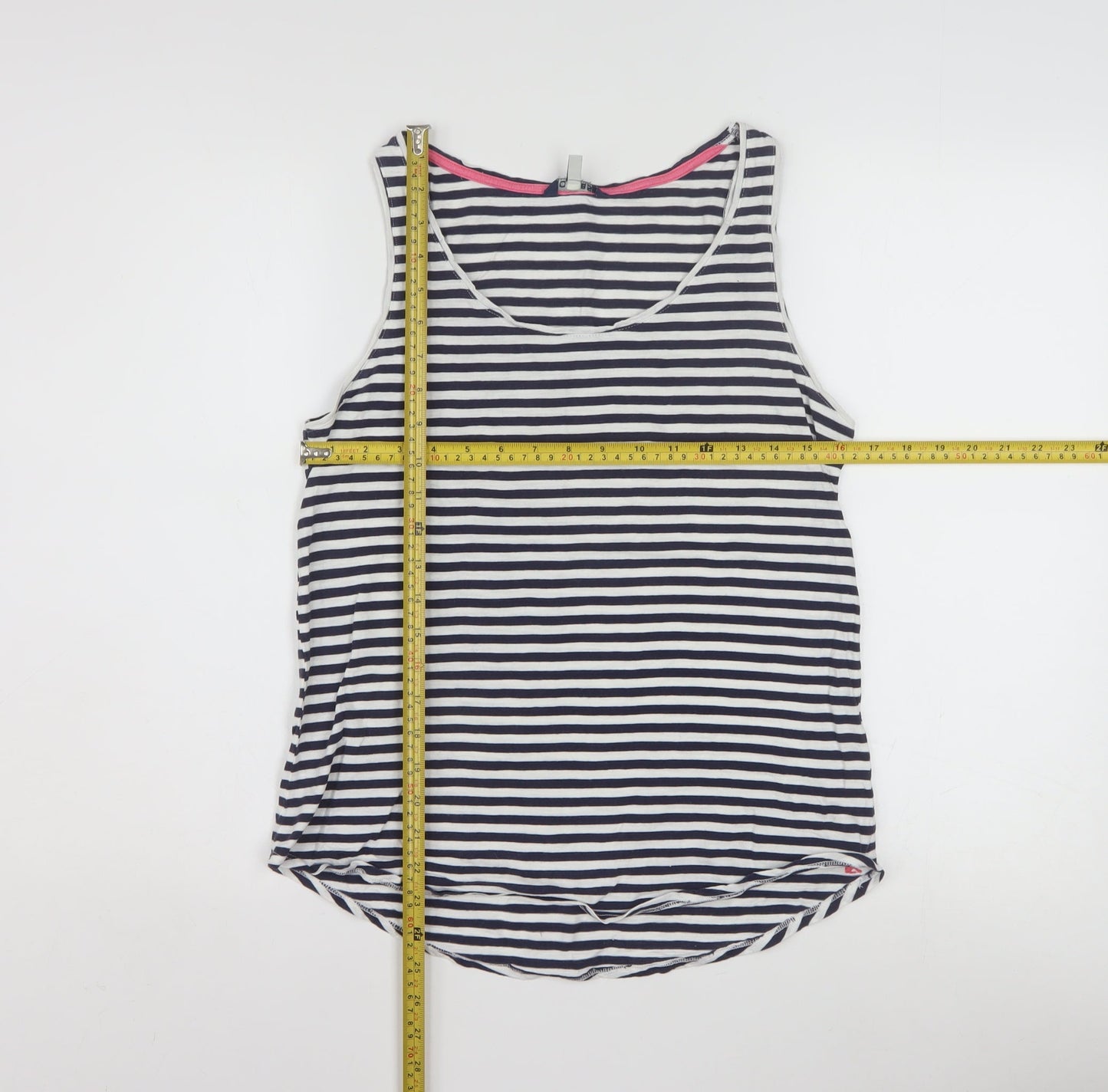Joules Womens Blue White Striped Sleeveless Cotton Tank Top Size 12