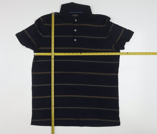 Banana Republic Men's Blue XL Striped Cotton Polo Shirt