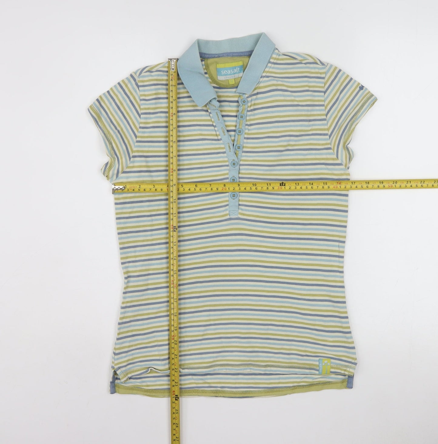 Seasalt Women’s Multicoloured Striped Polo Shirt Size 12 Cotton