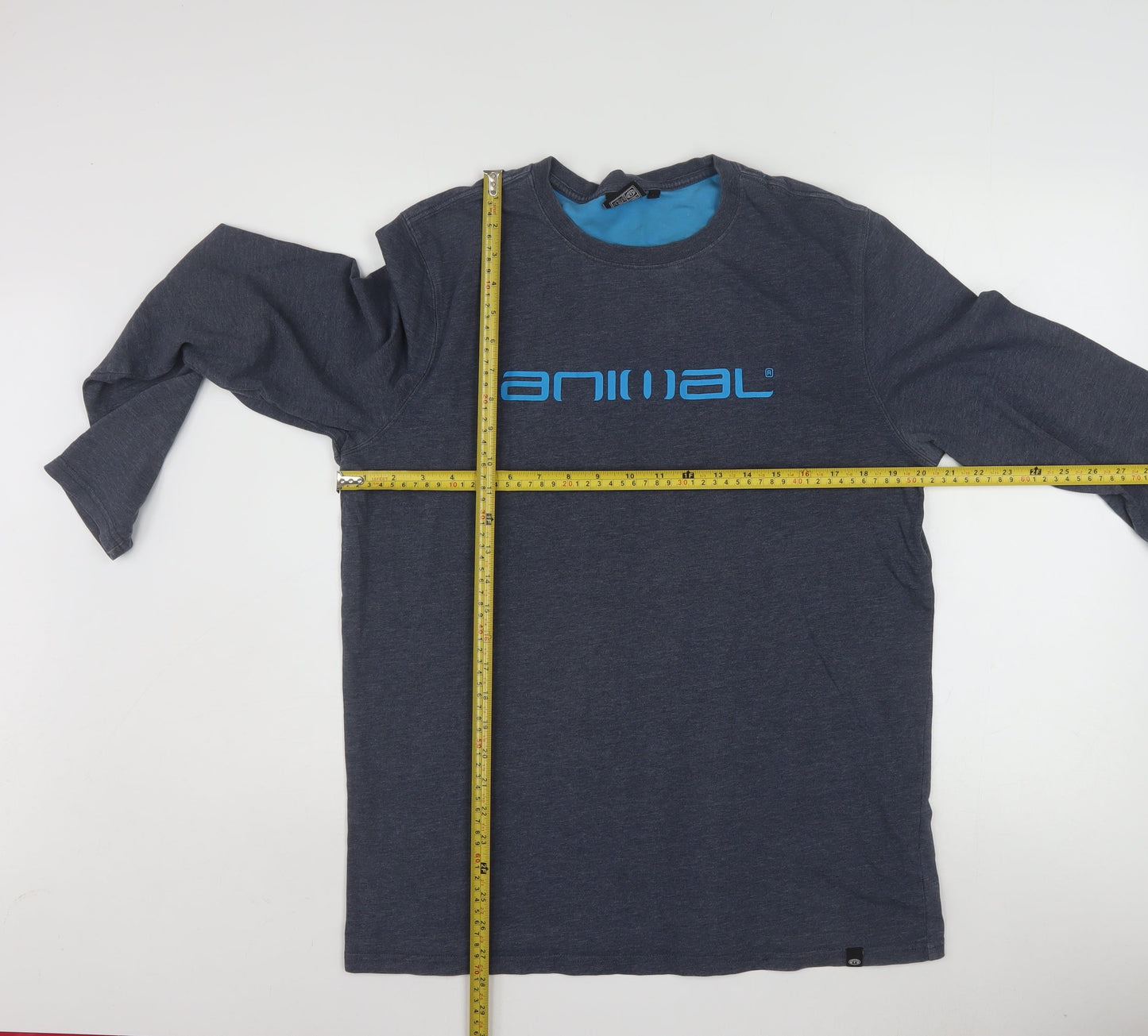 Animal Men's Blue Long Sleeve Crew Neck Graphic Top Size M