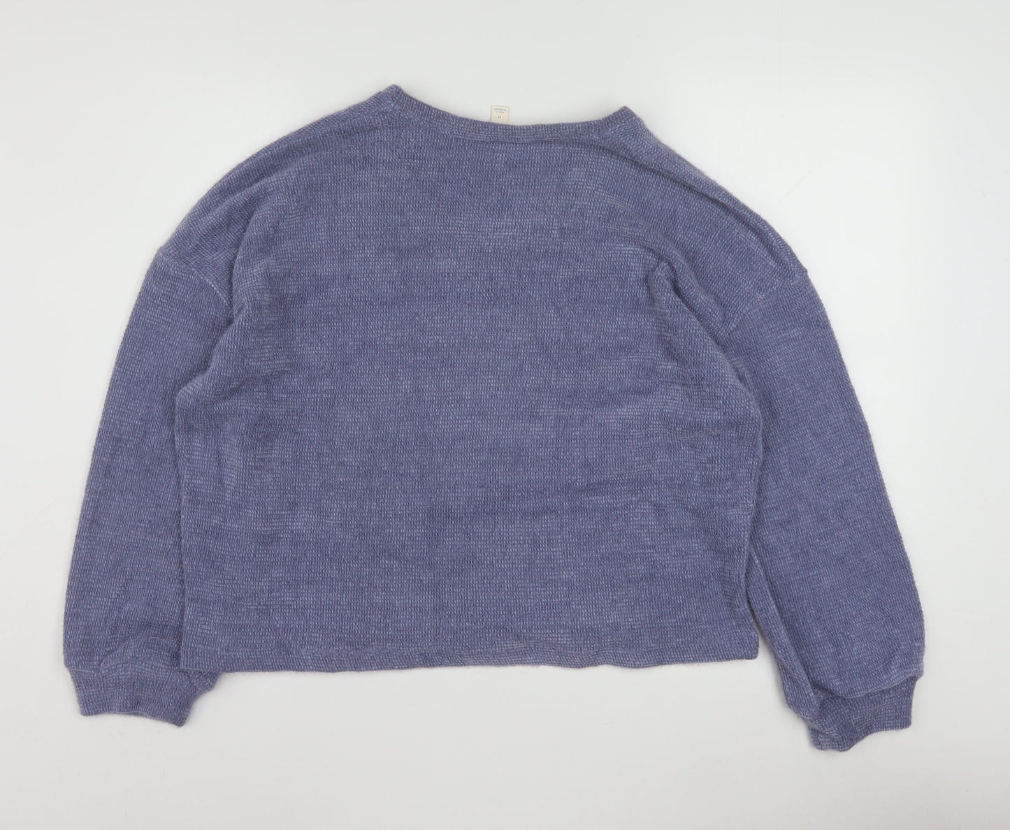 Marks and Spencer Womens Purple Knit V-Neck Long Sleeve Pyjama Top M