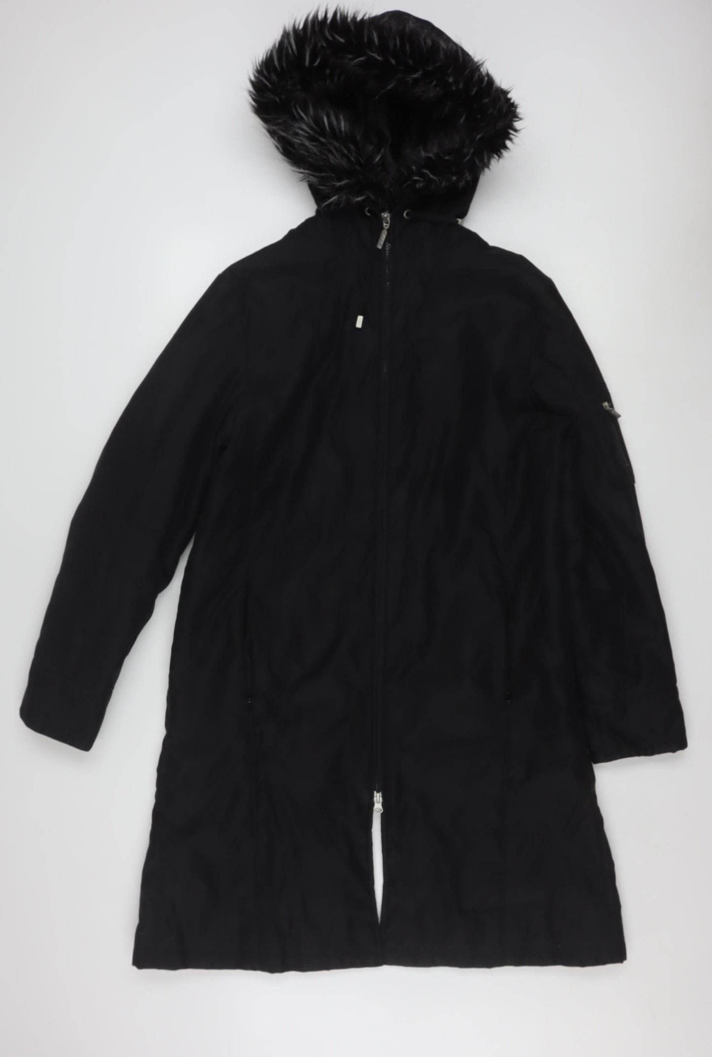 Marks and Spencer Per Una Women's Black Long Hooded Parka Coat M