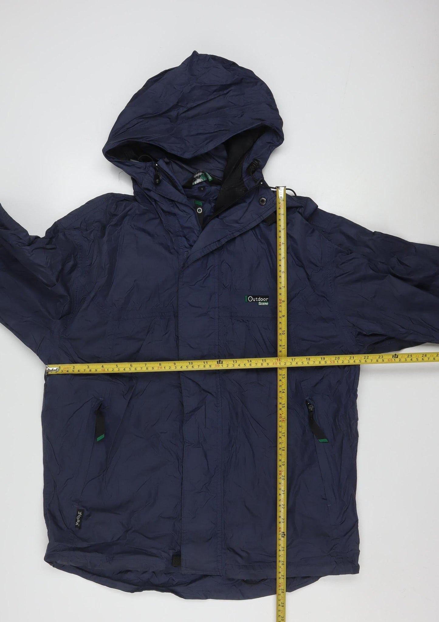Outdoor Scene Men's Blue Waterproof Hooded Rain Jacket Size S