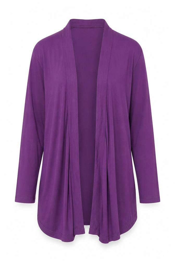 Traidcraft Women Purple Organic Cotton Cardigan Coatigan Size 14