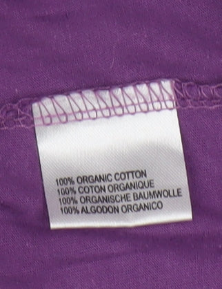 Traidcraft Women Purple Organic Cotton Cardigan Coatigan Size 14