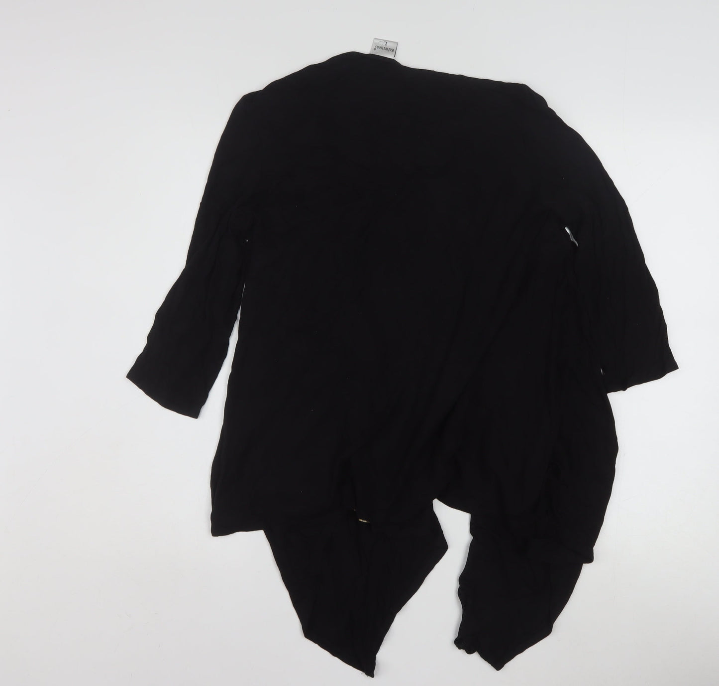 Reflections Women's Black Sequin Wrap 3/4 Sleeve Blouse L