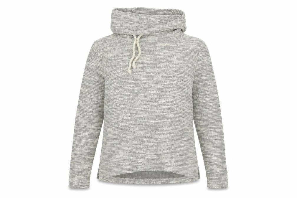 Hollister Women’s Grey Knit Pullover Hoodie XS Cotton Blend