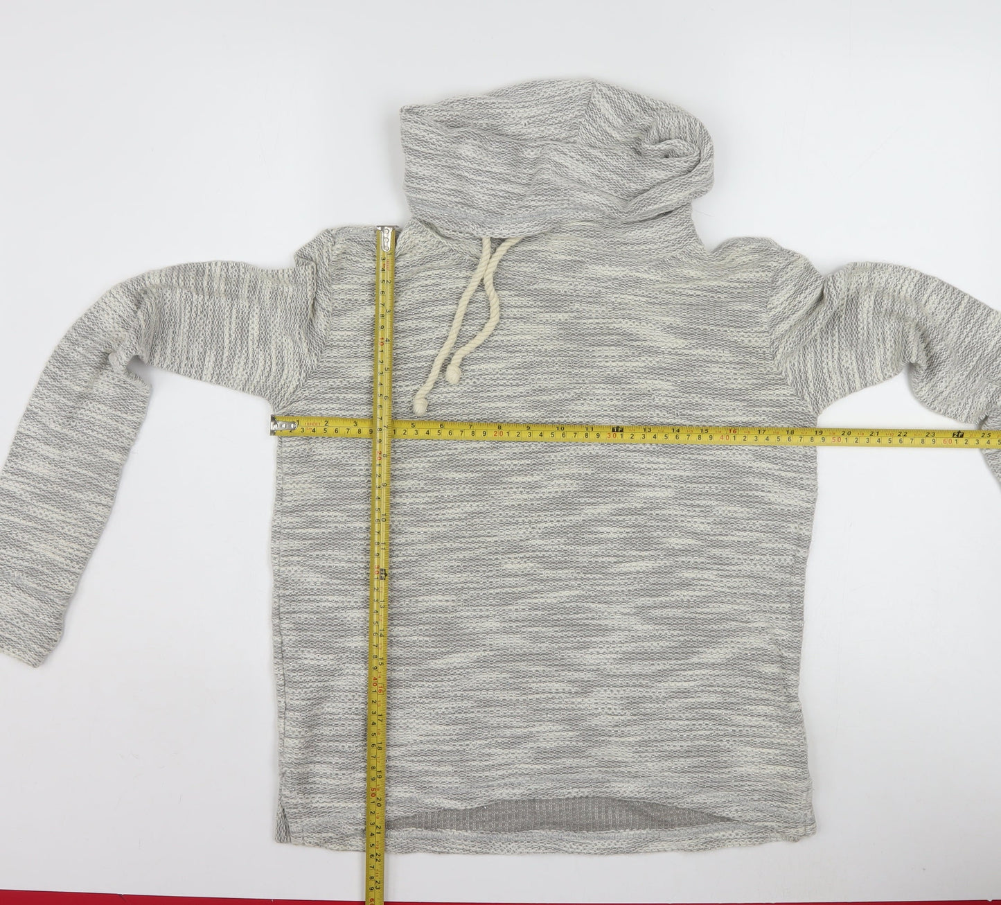 Hollister Women’s Grey Knit Pullover Hoodie XS Cotton Blend