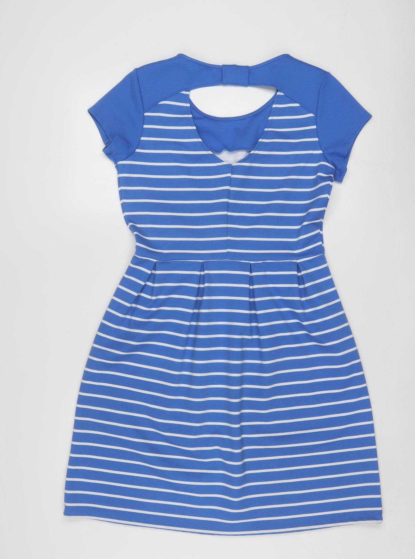 La Redoute Women Blue Striped Fit & Flare Dress Size 10