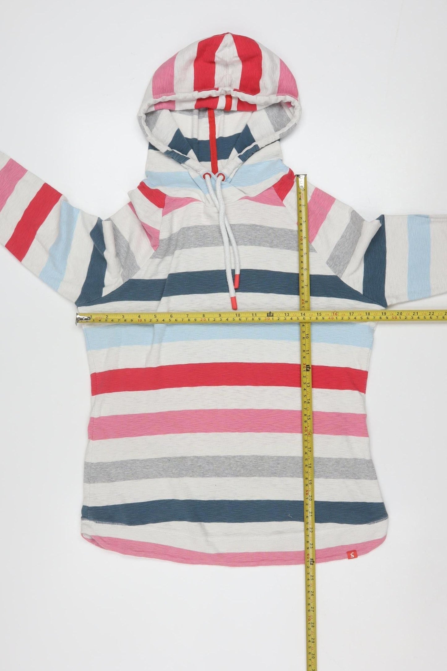 Joules Womens Multicoloured Stripe Long Sleeve Hooded Pullover UK 16