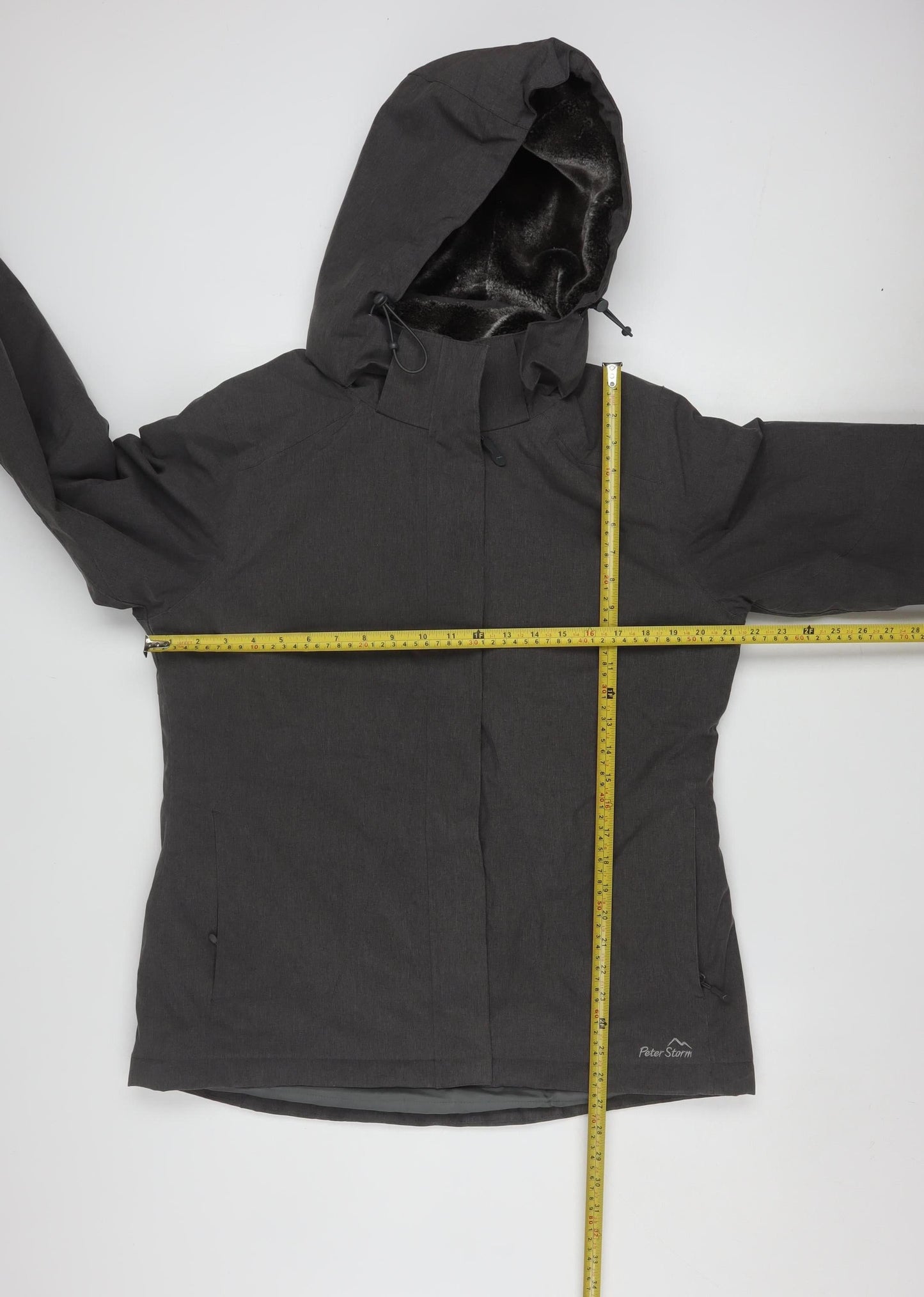 Peter Storm Womens Grey Waterproof Hooded Parka Jacket Size 14