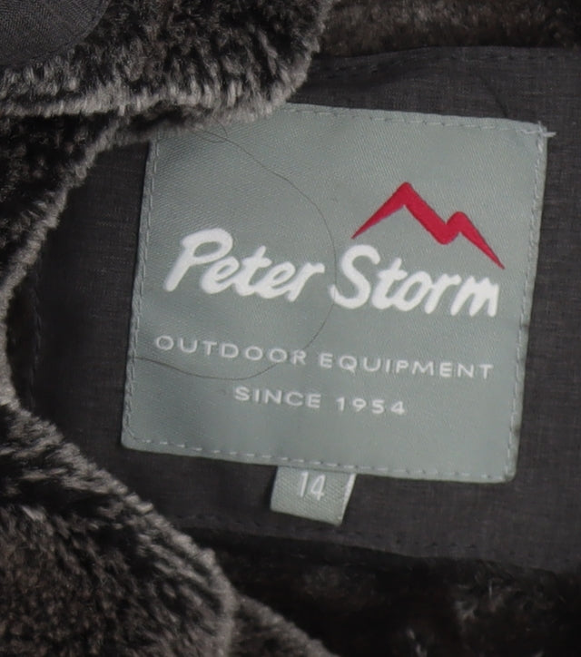 Peter Storm Womens Grey Waterproof Hooded Parka Jacket Size 14