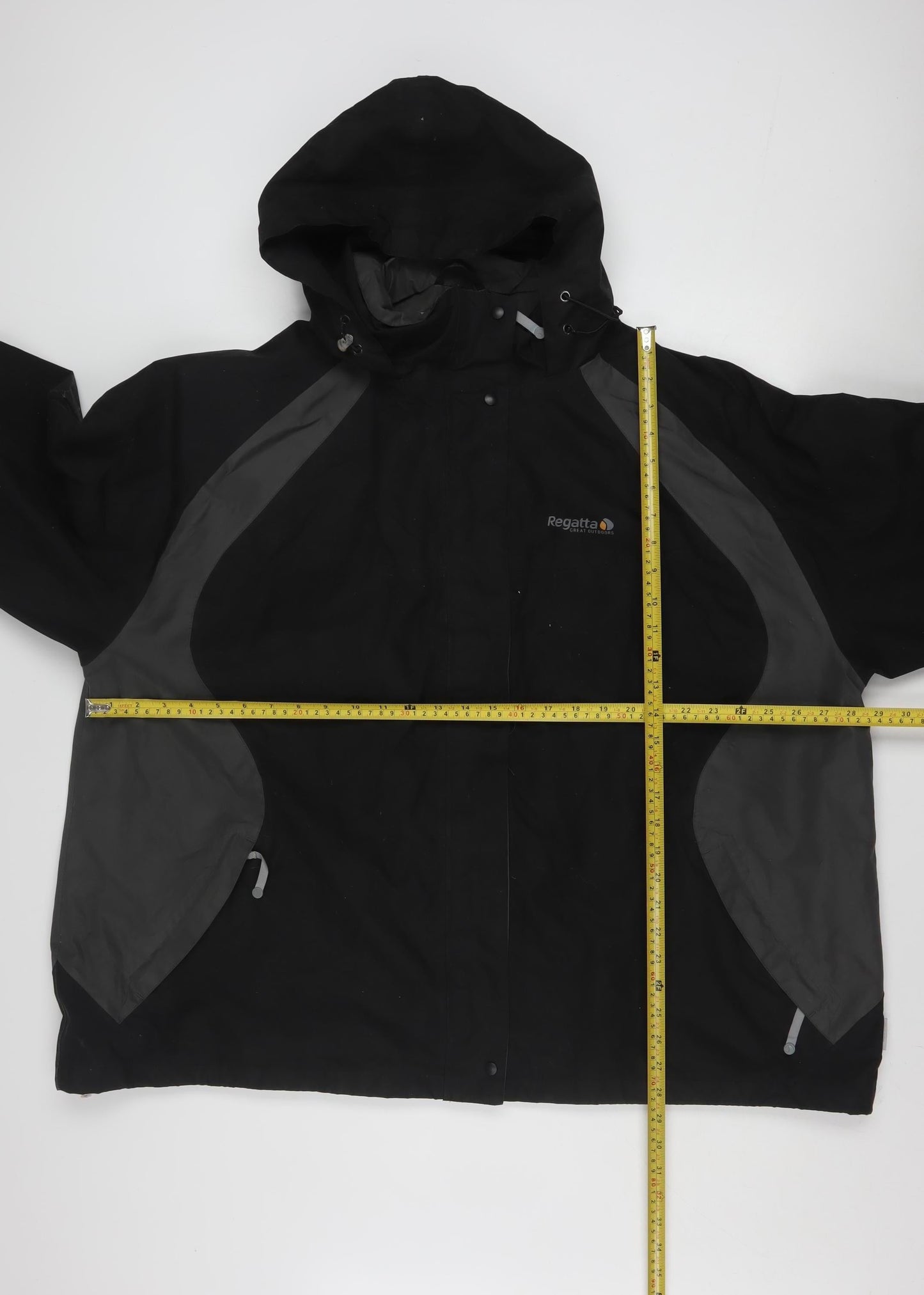 Regatta Womens Black Waterproof Hooded Outdoor Rain Coat Size 28