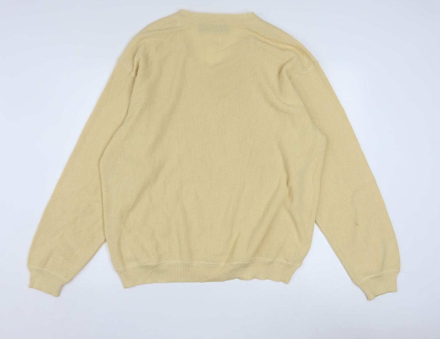 Peru Unlimited Men's Beige Alpaca Wool V-Neck Jumper Size L