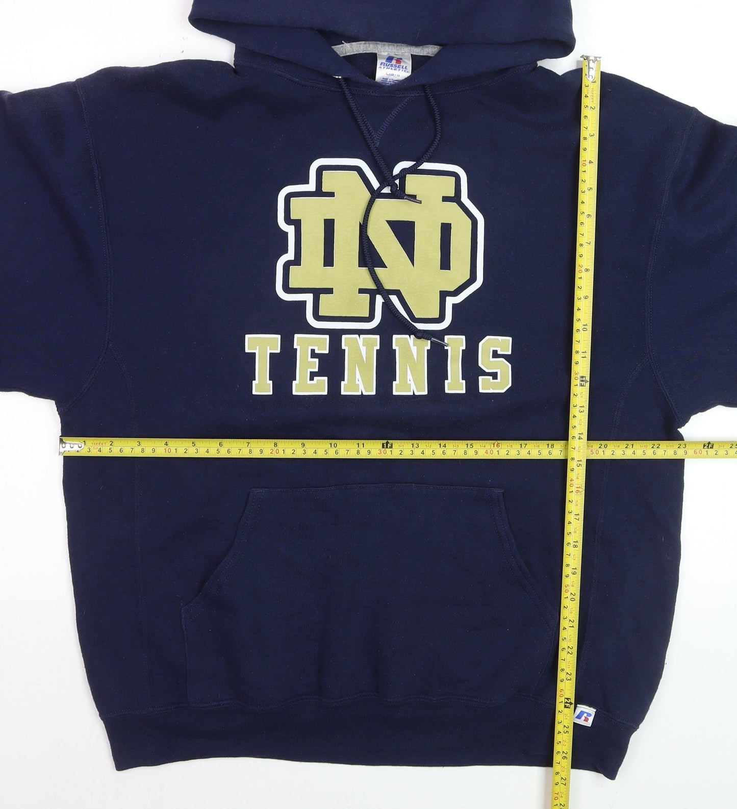 Russell Athletic Men's Blue Pullover Hoodie L Graphic Varsity Tennis