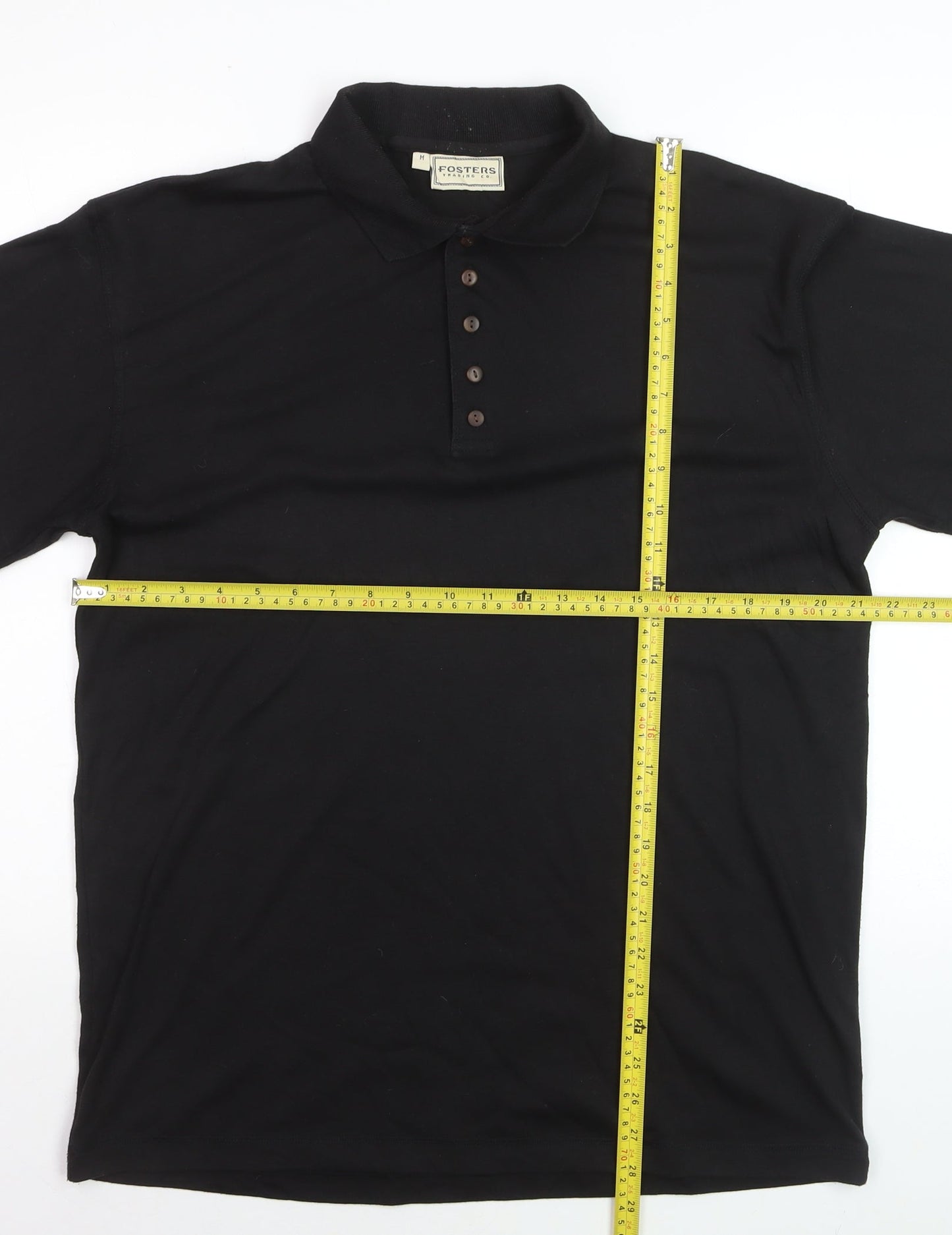 Fosters Trading Co. Men's Black Long Sleeve Polo Shirt Size M