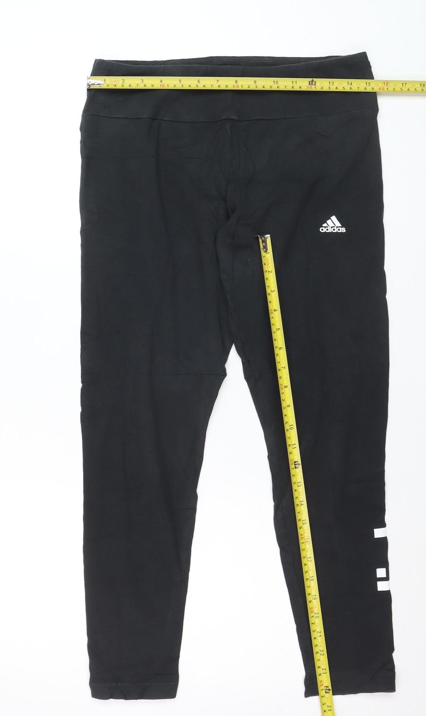 Adidas Womens Black L Leggings Sports Stretch Activewear Trousers