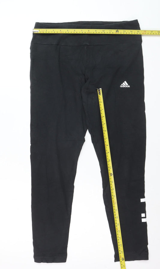 Adidas Womens Black L Leggings Sports Stretch Activewear Trousers