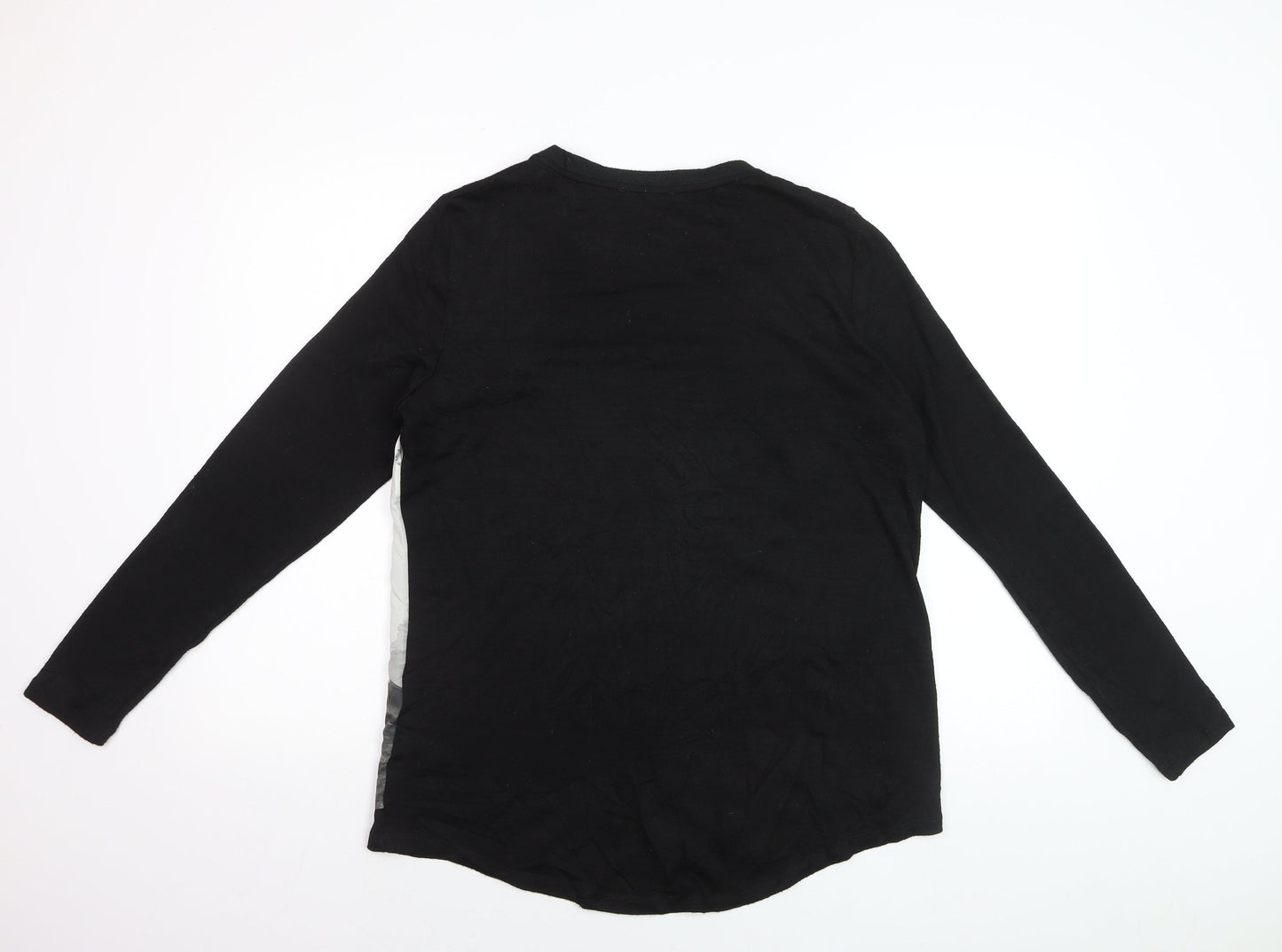 RJR John Rocha Womens Black Floral Long Sleeve T-Shirt Size 14