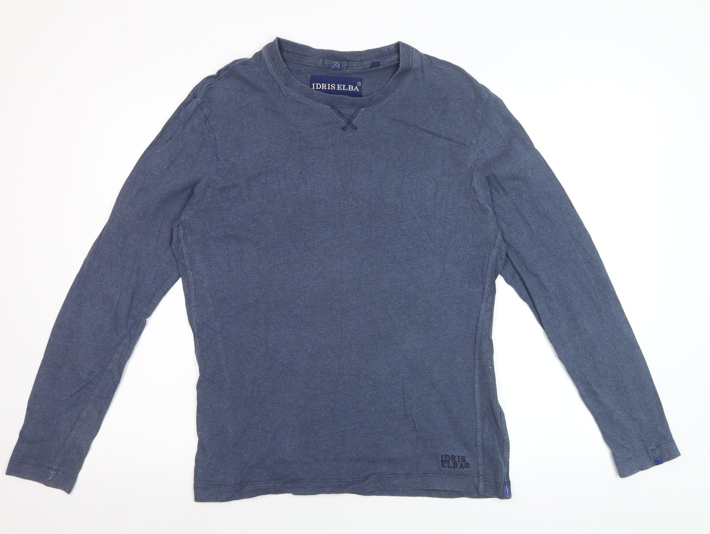 Superdry Idris Elba Men's Blue Long Sleeve Cotton Top Size M