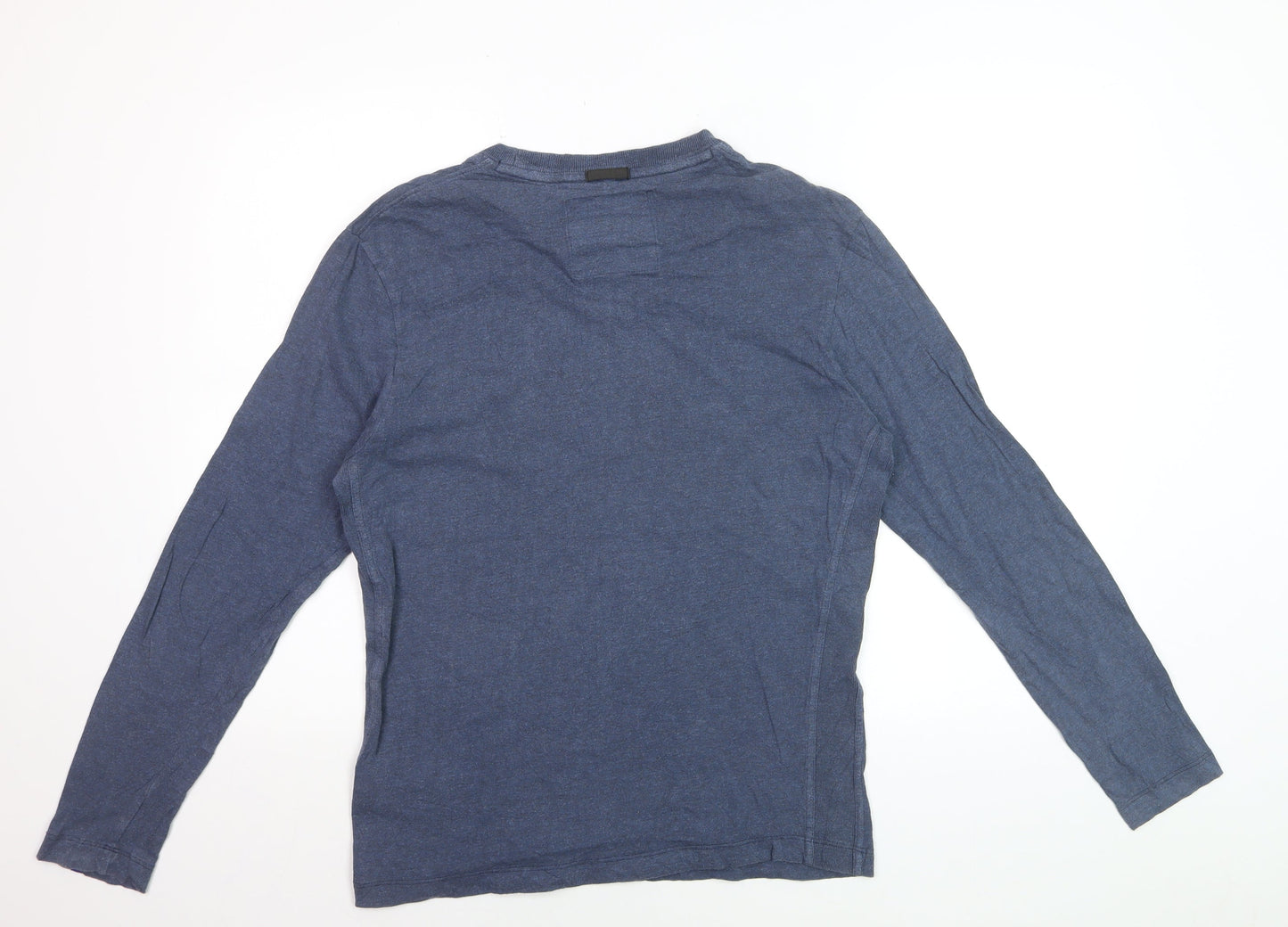 Superdry Idris Elba Men's Blue Long Sleeve Cotton Top Size M