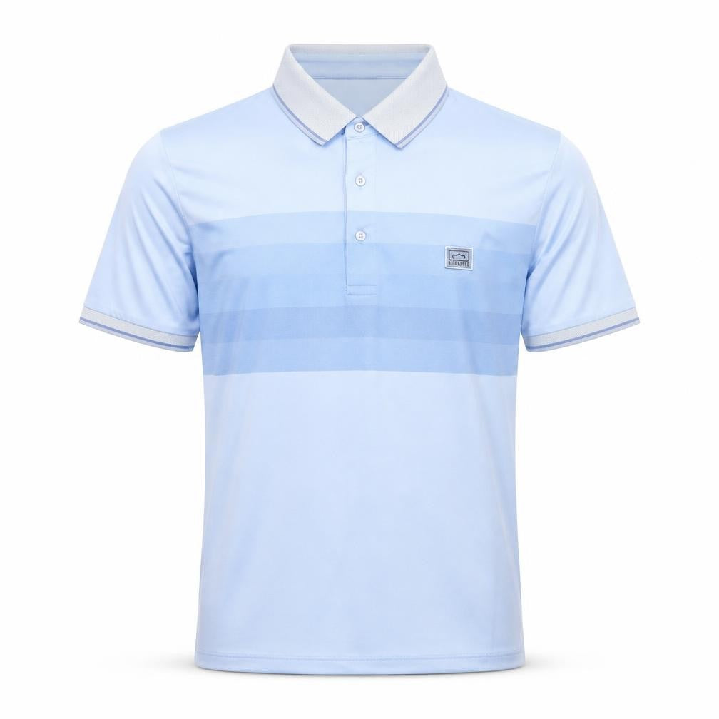 883 Police Men's Sky Blue Striped Polo Shirt Size S Regular Fit
