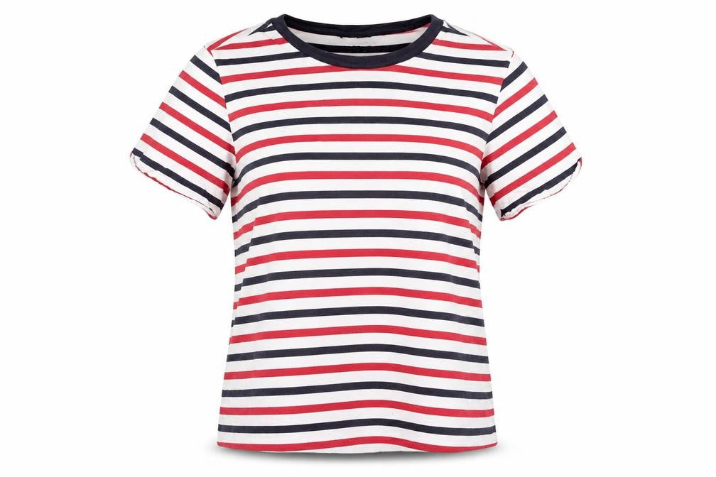 Topshop Womens Multicoloured Striped Ringer T-Shirt Size 12