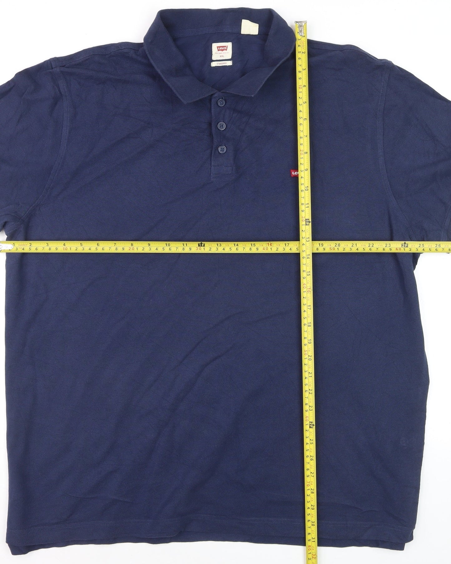 Levi's Men's Blue 2XL Cotton Short Sleeve Polo Shirt
