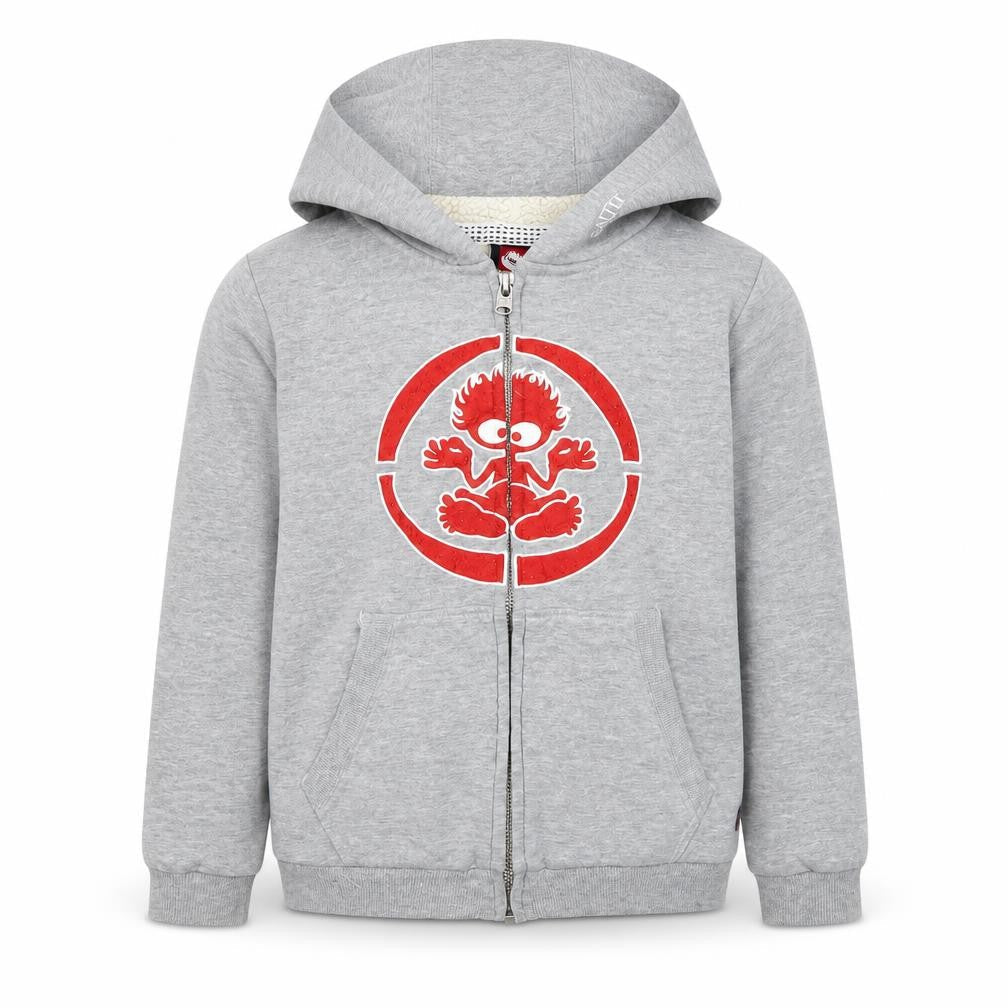 Saltrock Boys Grey Full Zip Hoodie 7-8 Years Cotton Blend Sherpa Lined