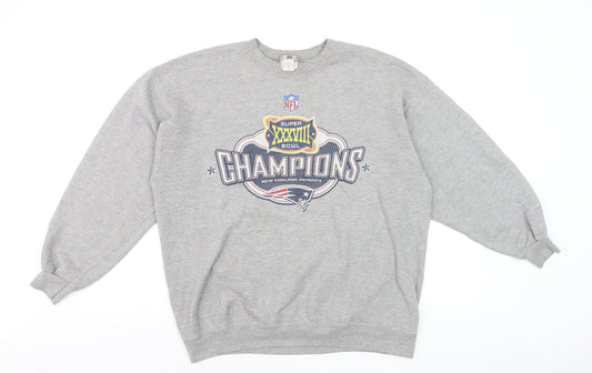 Lee Heavyweight Men's Grey L Super Bowl XXXVIII Champions Sweatshirt