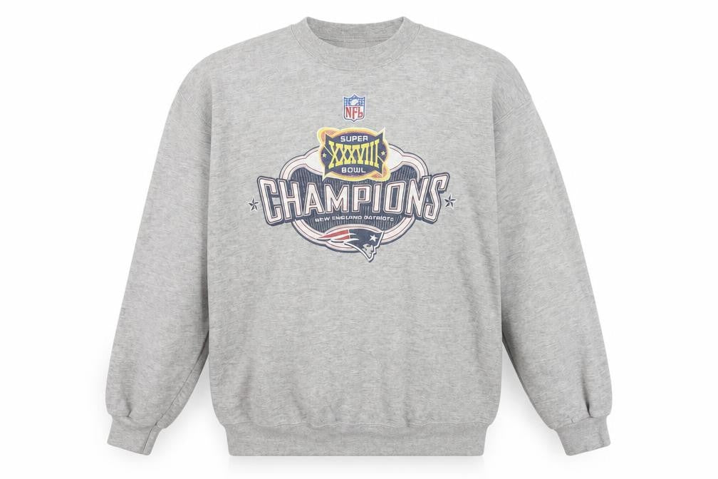 Lee Heavyweight Men's Grey L Super Bowl XXXVIII Champions Sweatshirt