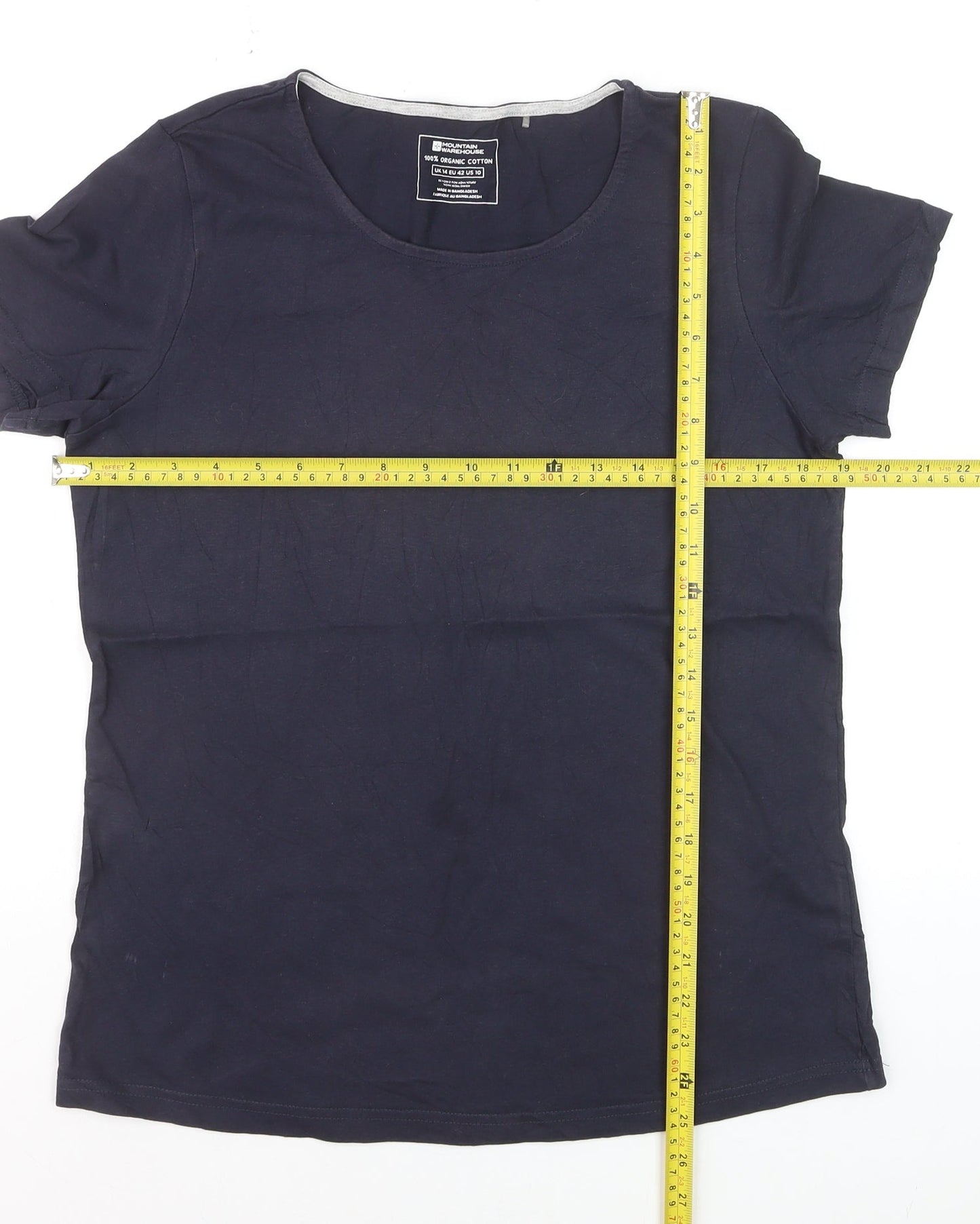 Mountain Warehouse Women’s Blue Cotton Crew Neck T-Shirt Size 14