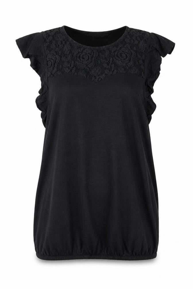 Dorothy Perkins Women's Black Lace Panel Tunic Blouse Size 10