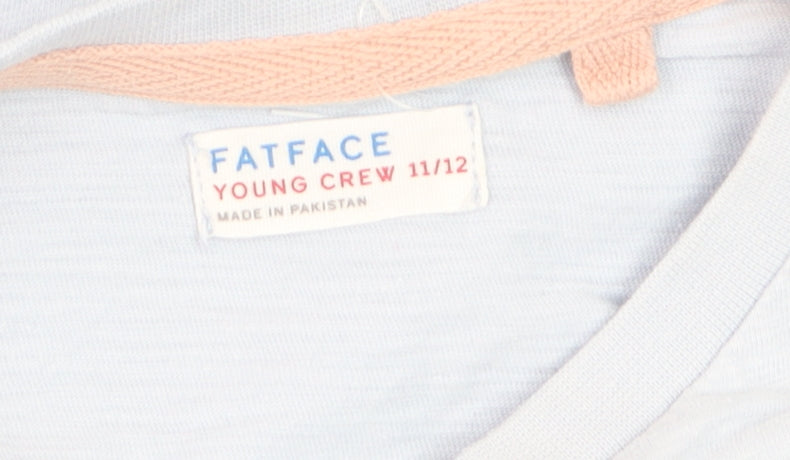 FatFace Girls Blue Graphic 'Salty Sea Days' T-Shirt 11-12 Years
