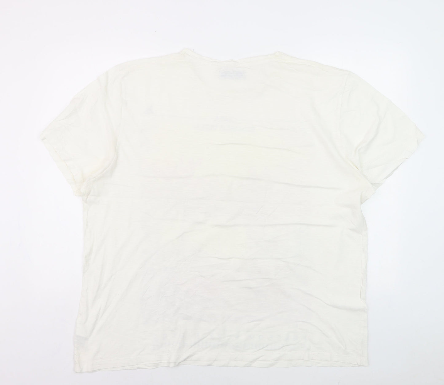 AW85 Men's White Cuba Summer Vibes Graphic T-Shirt XXL Cotton