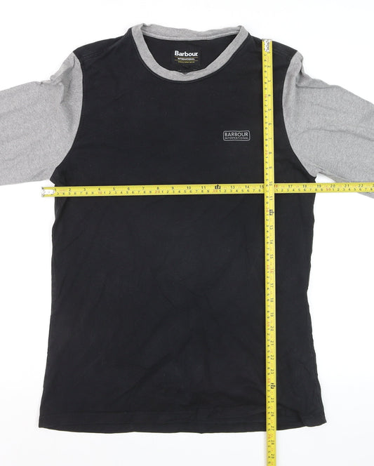 Barbour International Men's Black Grey Long Sleeve Cotton Top S