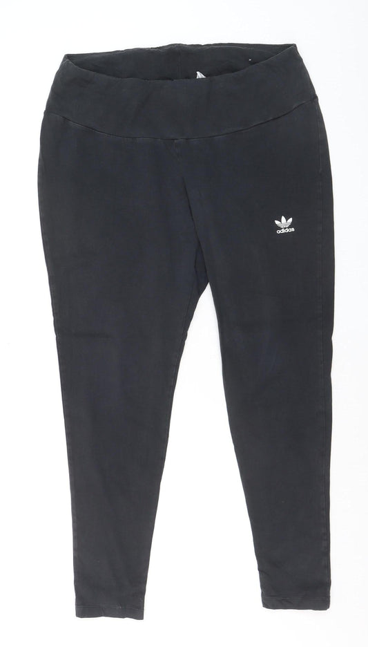 Adidas Women Black 2XL Ankle Leggings Stretch Athletic Wear