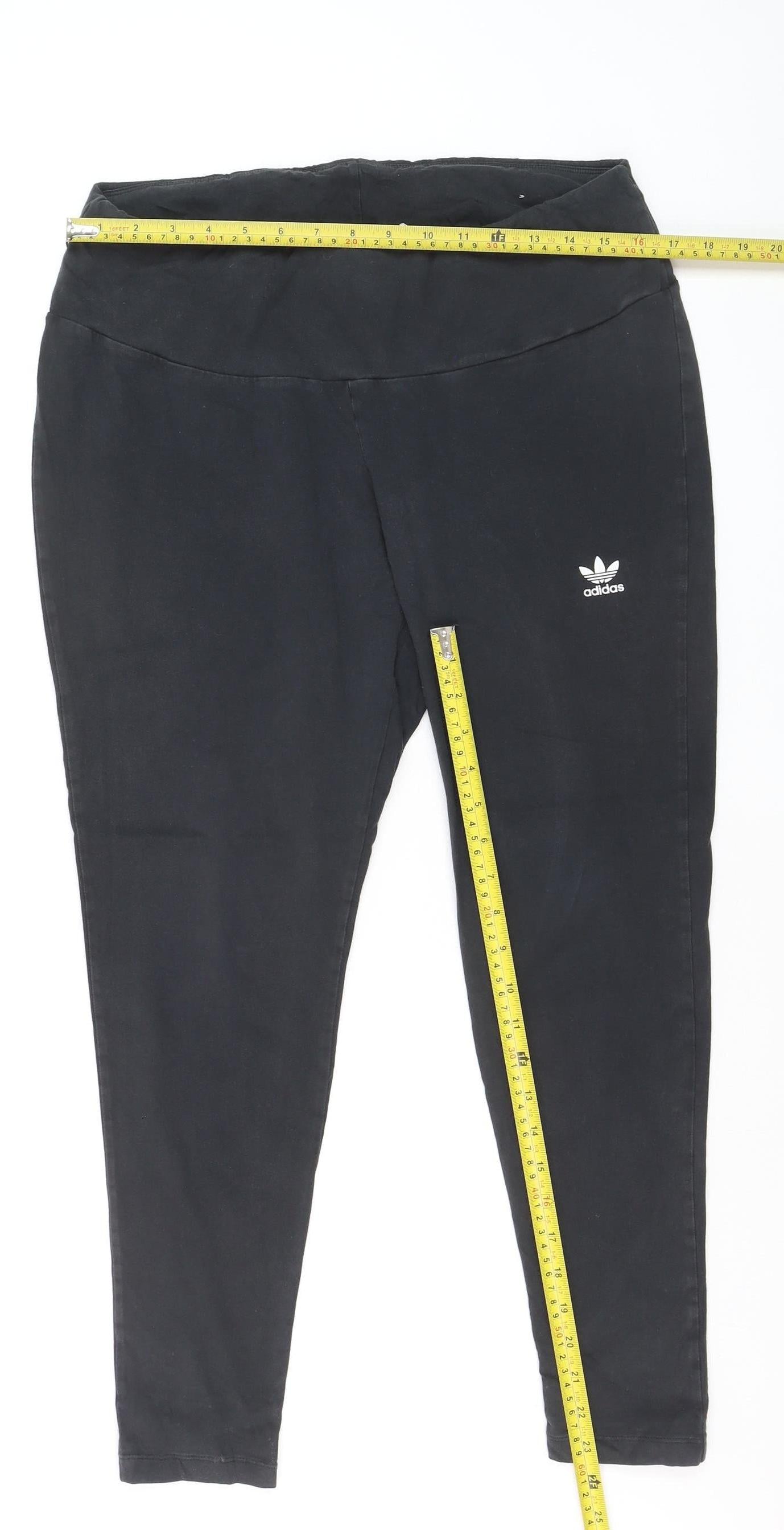 Adidas Women Black 2XL Ankle Leggings Stretch Athletic Wear