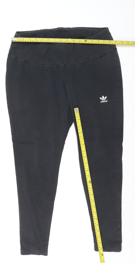 Adidas Women Black 2XL Ankle Leggings Stretch Athletic Wear