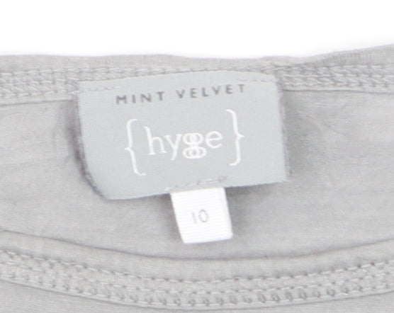 Mint Velvet Women’s Grey Ombre Long Sleeve Cotton Jersey Top Size 10