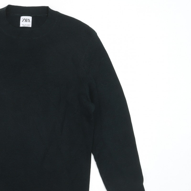 Additional view of ZARA Men Black S Knit Crew Neck Long Sleeve jumper
