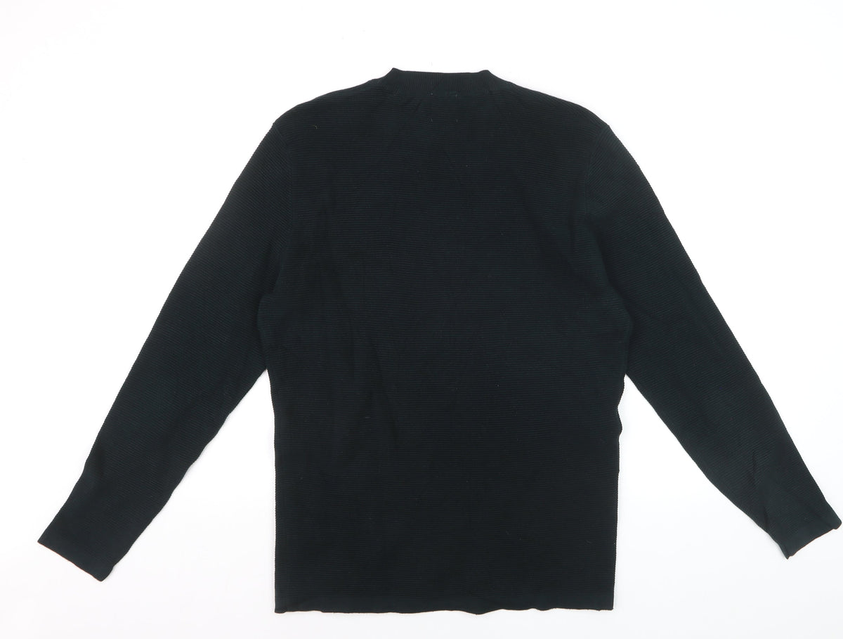 Brand and care label for ZARA Men Black S Knit Crew Neck Long Sleeve jumper